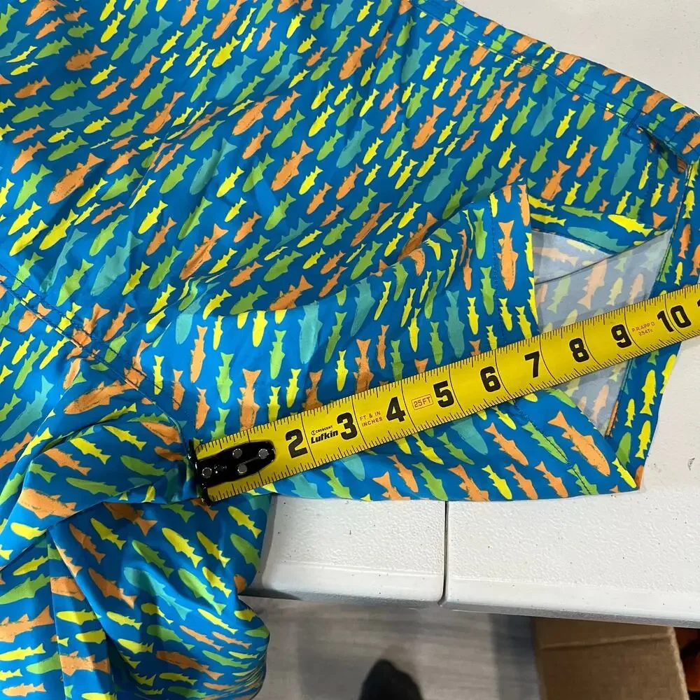 Castaway Nantucket Tog Fish Print Swim Trunks Lined Mens Size Large Preppy